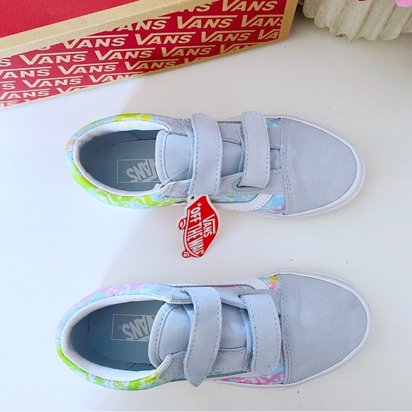 Vans | Kids Tie Dye Old Skool School V Shoe Skull Ballad Blue New 2.5 Girls - Picture 6 of 12